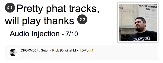Audio Injection supports Sejon Prob Original Mix Label Worx1